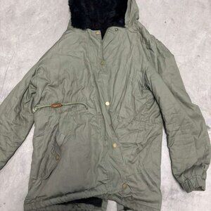 Women green winter jacket Size L
